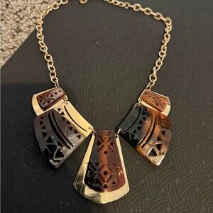 Elegant Gold and Brown Statement Necklace 15